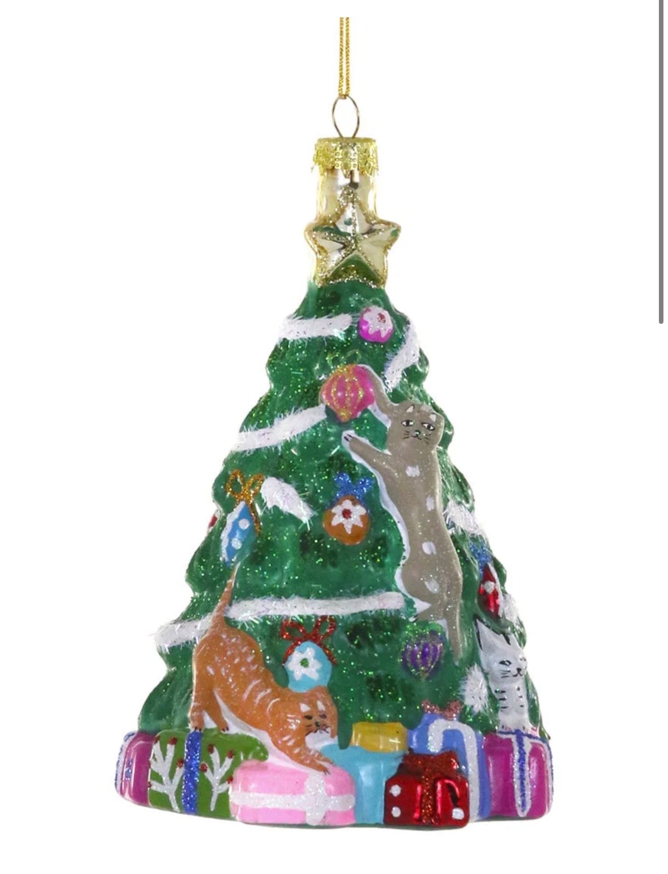CAT STUCK IN THE TREE ORNAMENT