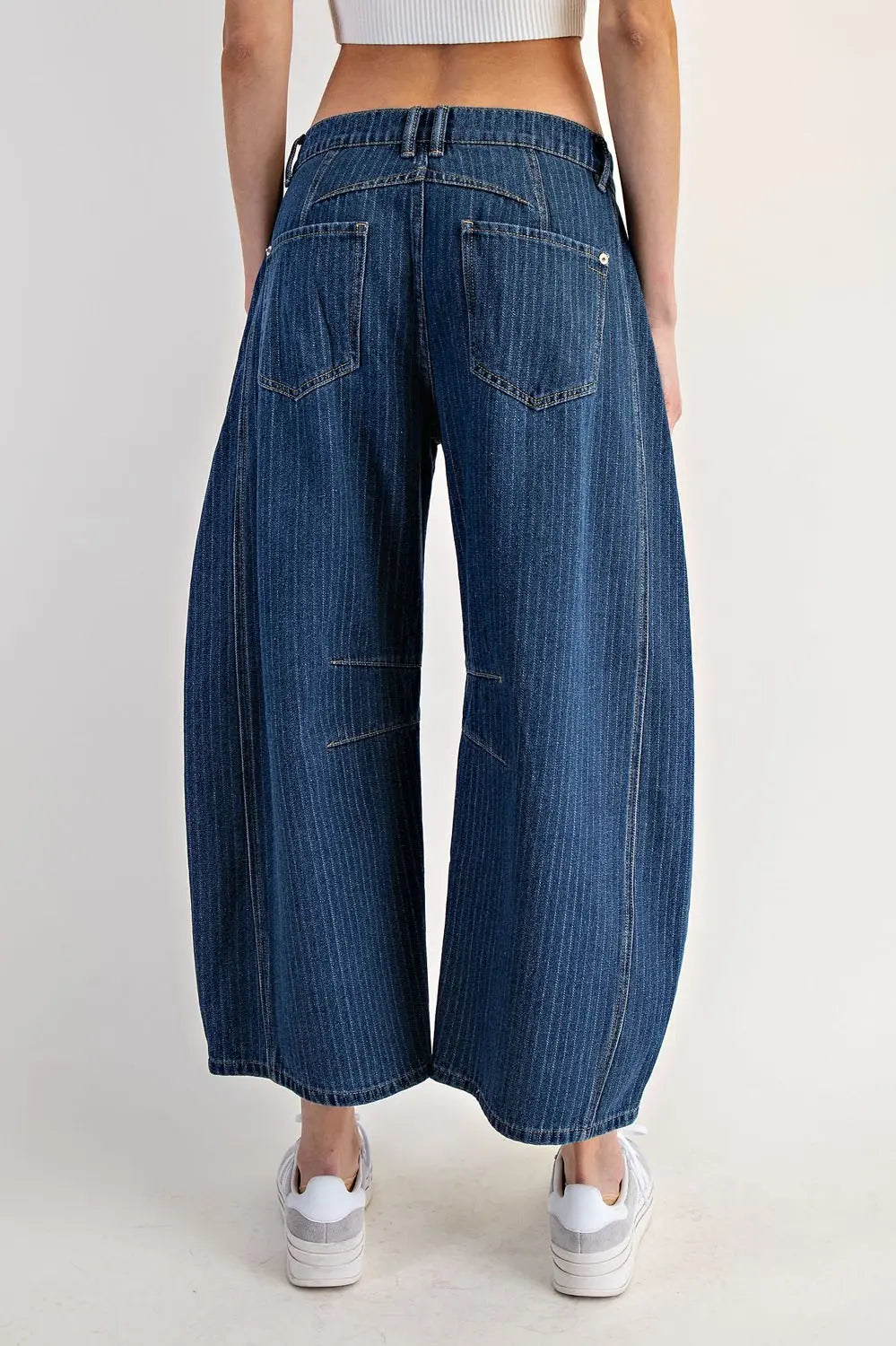 Pinstripe Barrel Jean