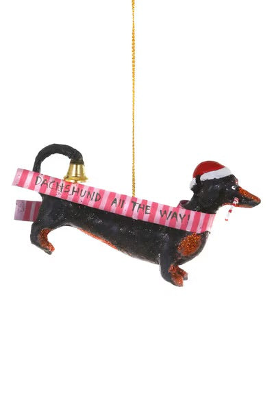 Dachshund All The Way Ornament