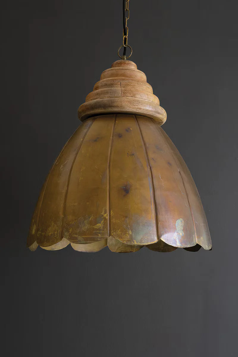 Antique Brass Pendant Light Small