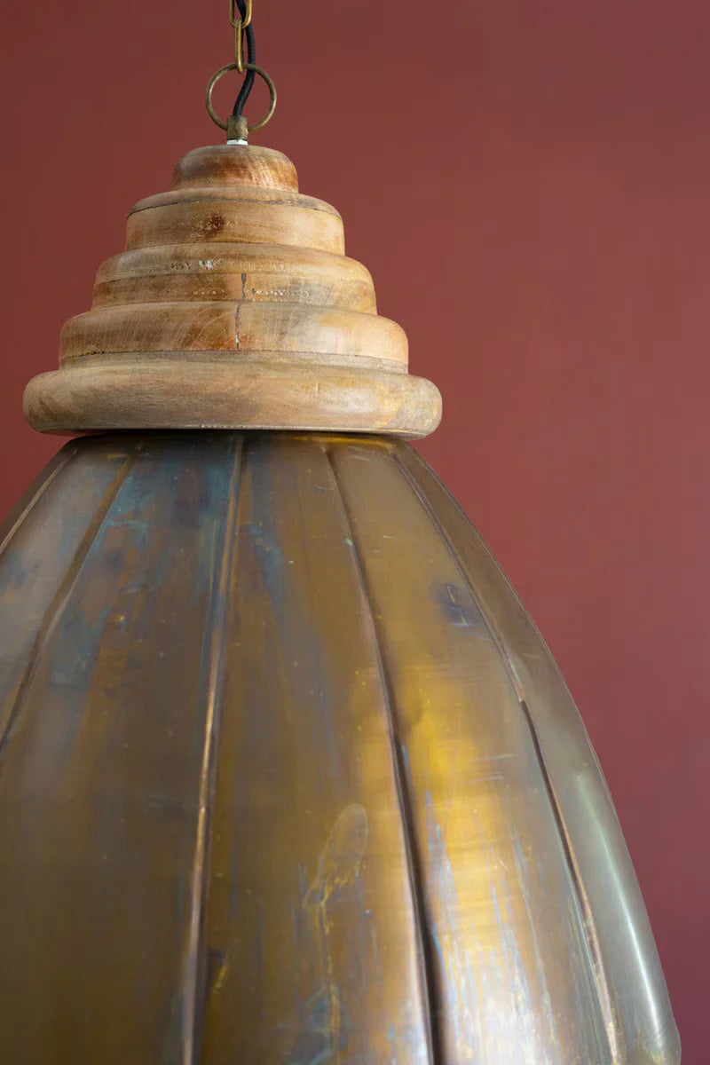 Antique Brass Pendant Light Small