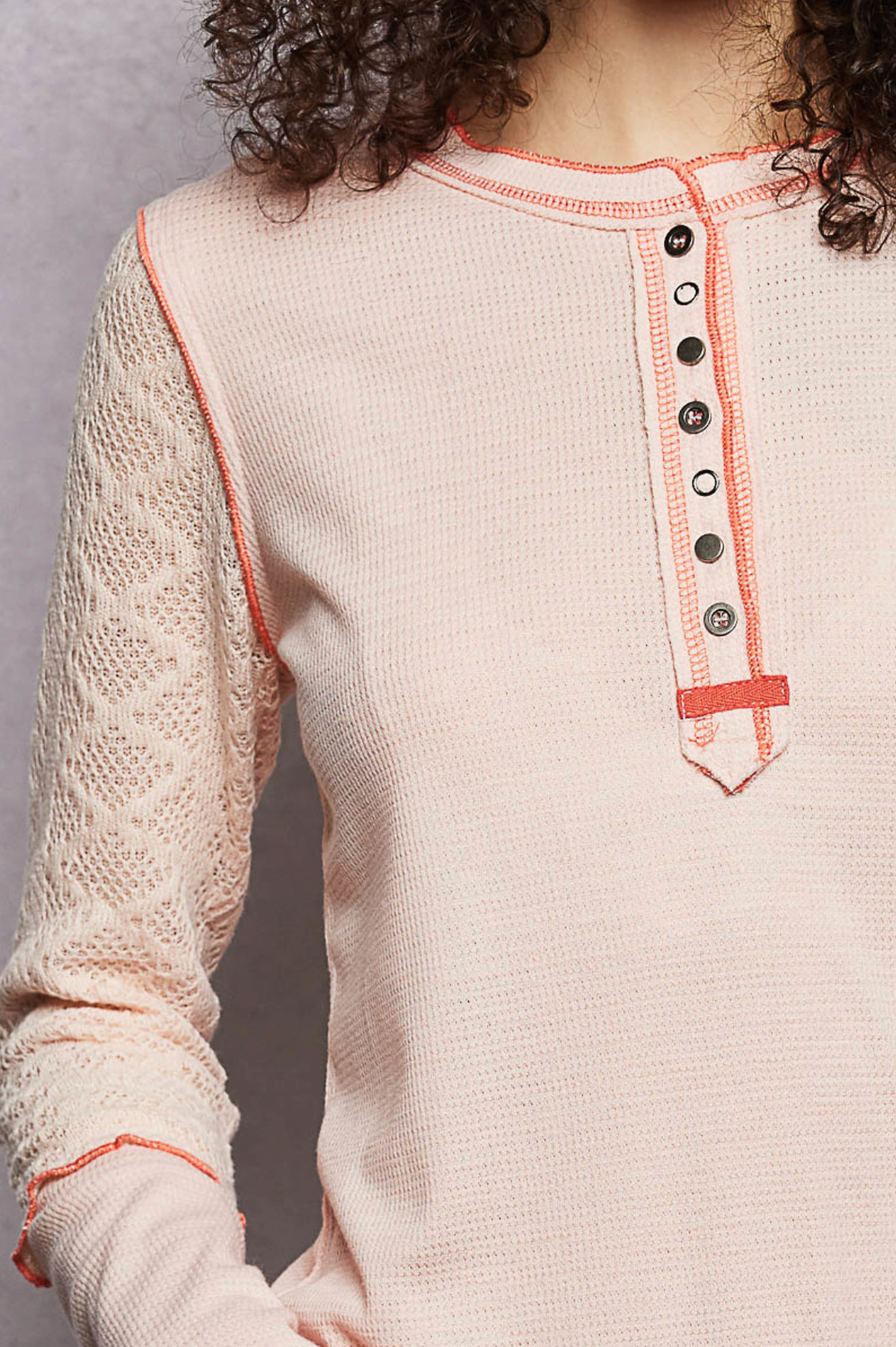Coral Pink Henley