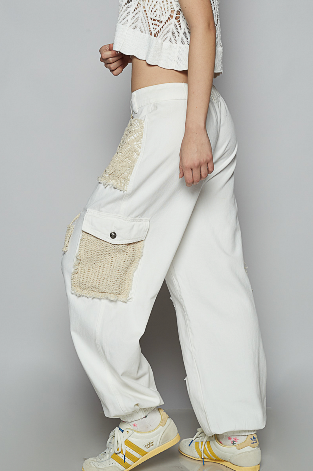 Ivory Lace Joggers