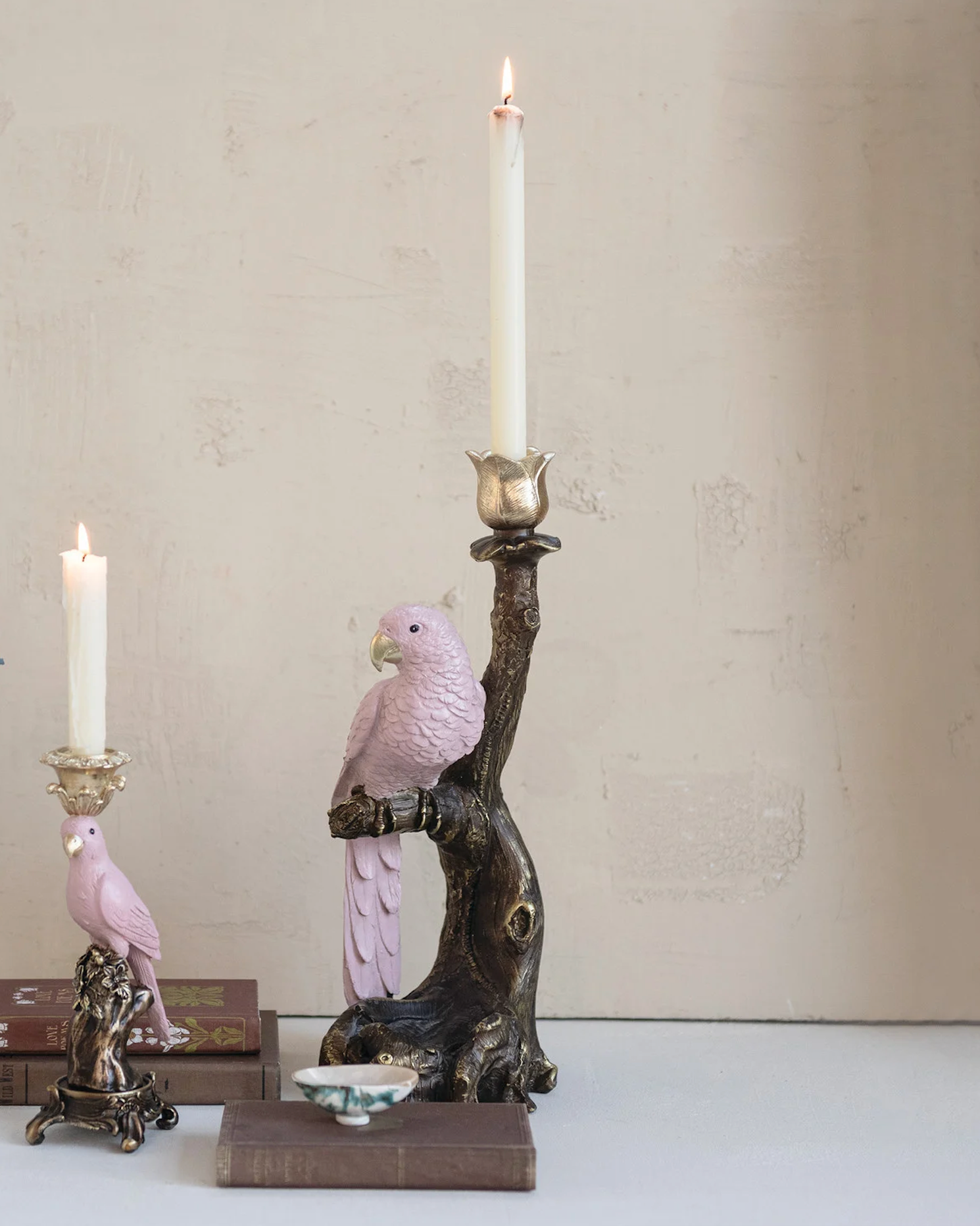 Parrot on Branch Candleholder