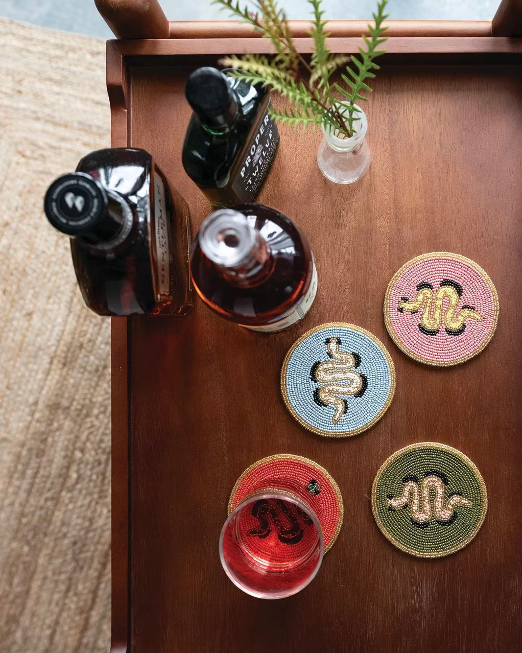 Beaded Snake Coaster